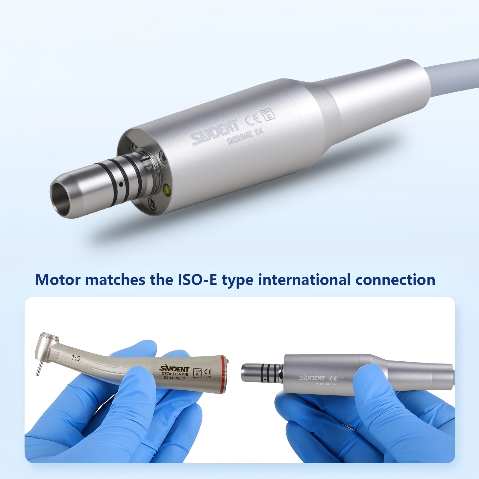 Dental Electric LED Brushless Micro Motor +1:5 Increasing Handpiece LED YBB-Mini