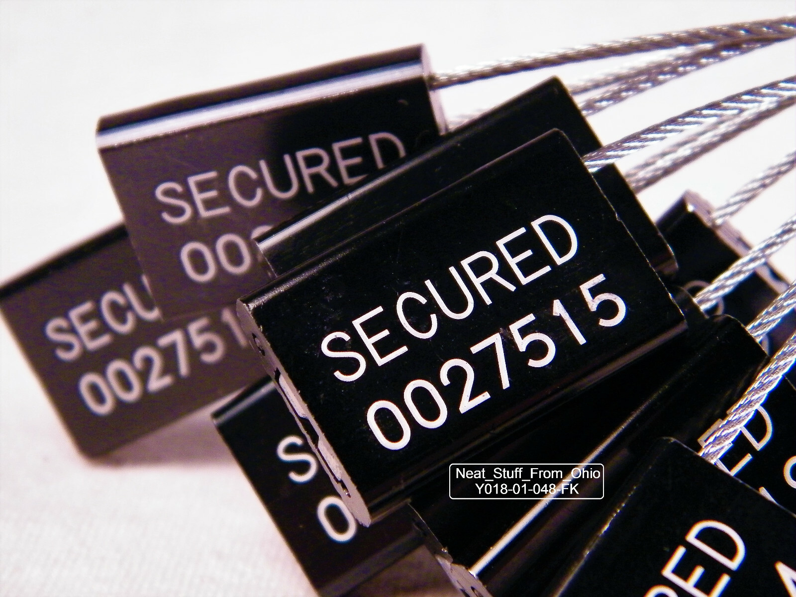 SECURITY SEALS, CABLE SEALS, ALL-METAL, TEN SEALS, BLACK, GREAT PRICE ?