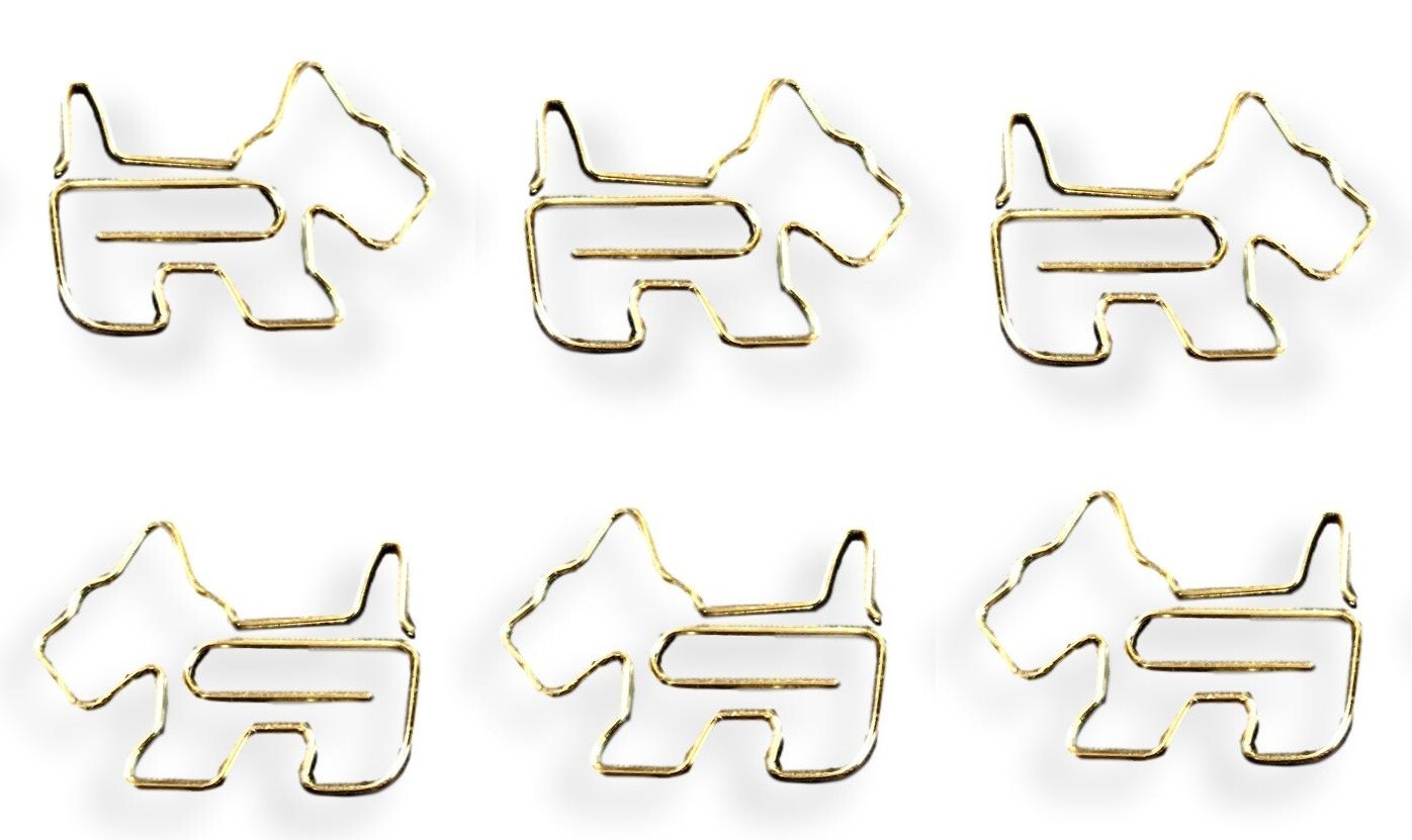 100 Count Bag Shaped Paper Clips Silver Scottie Dog Clips by Butler in the Home