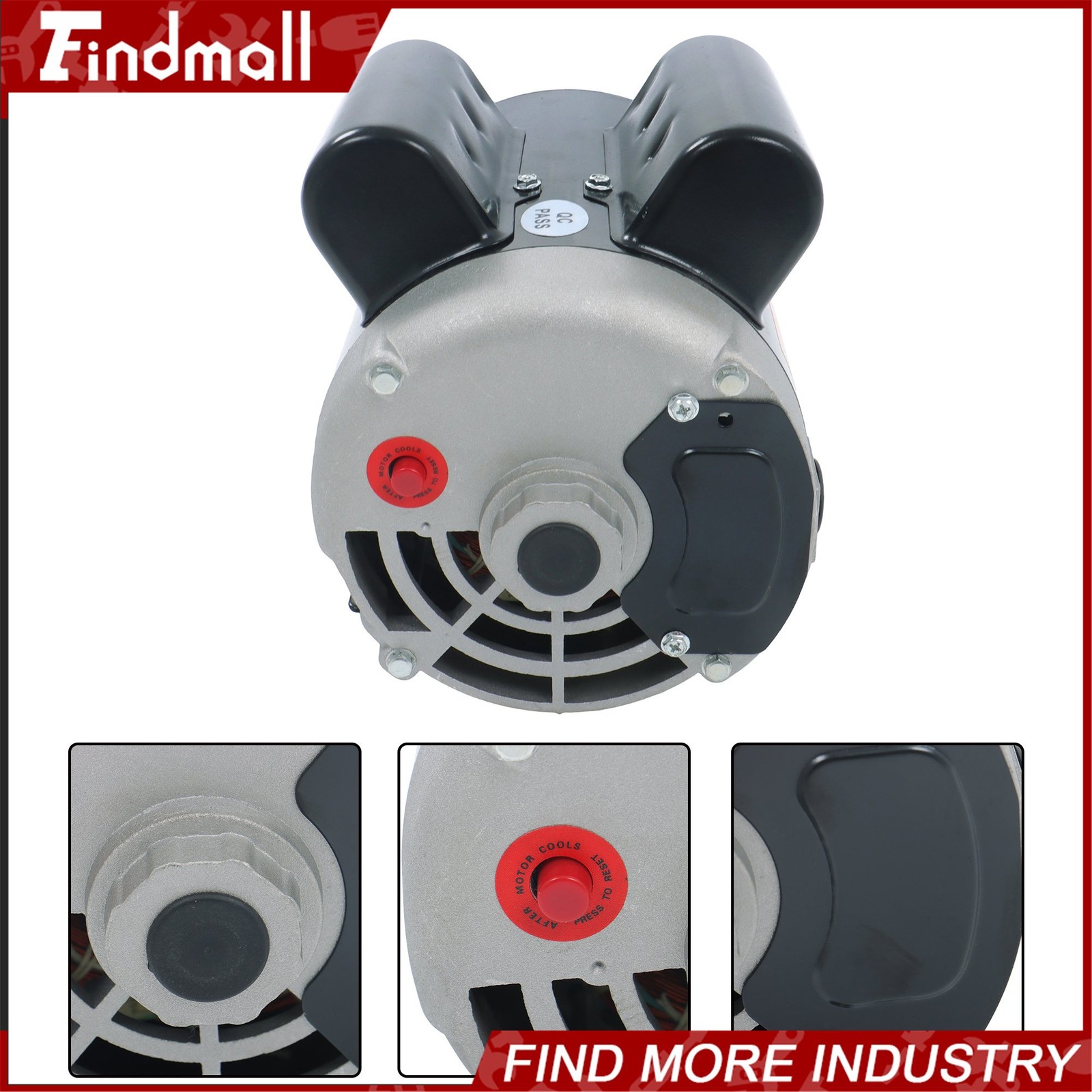 Findmall Electric Motor 3HP SPL 3450RPM 56 Frame 1Phase 115-230Volt