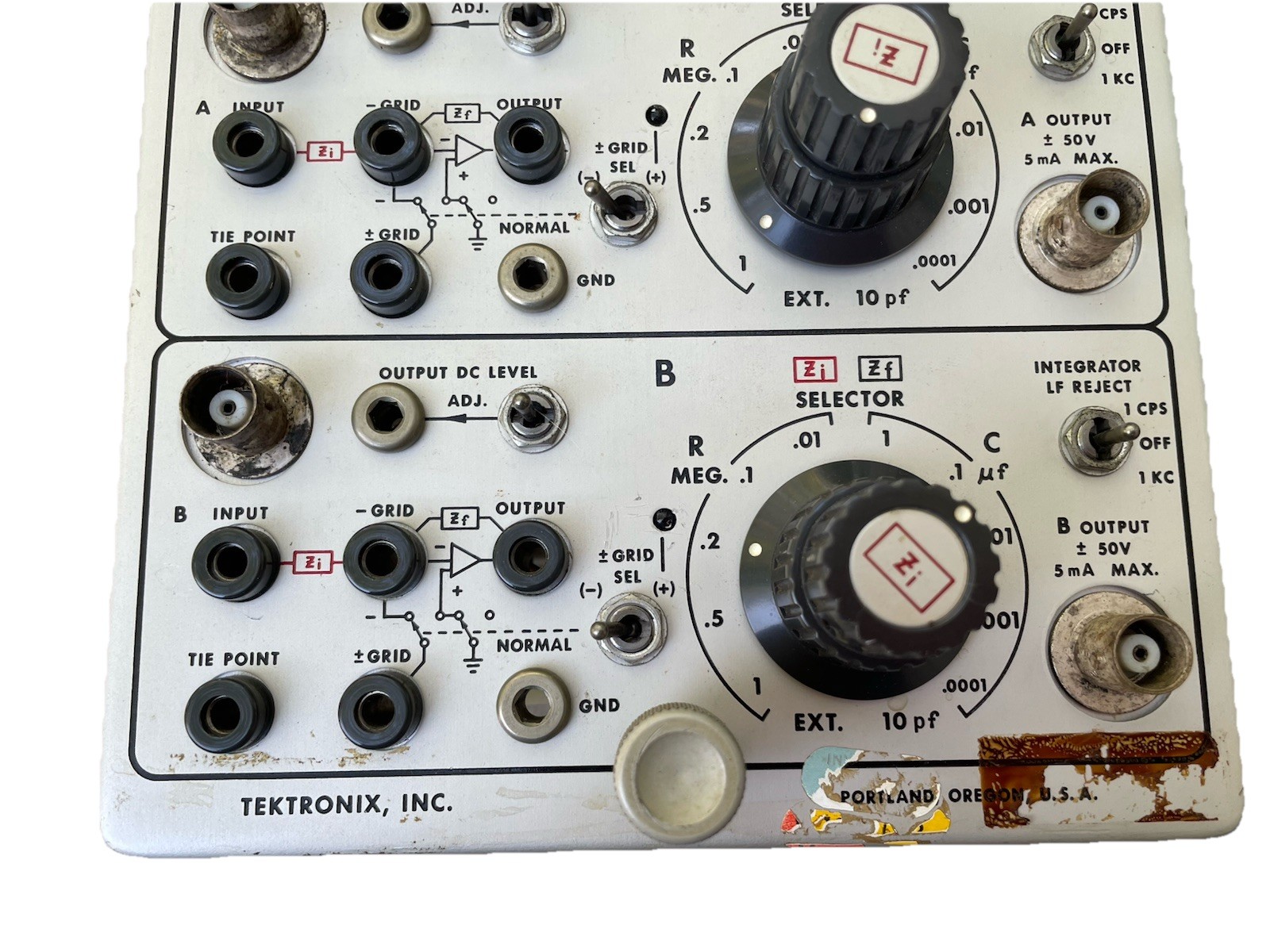 1967 Tektronix Type O Plug-In Operational Amplifier 8 Tubes! For Tektronix 547