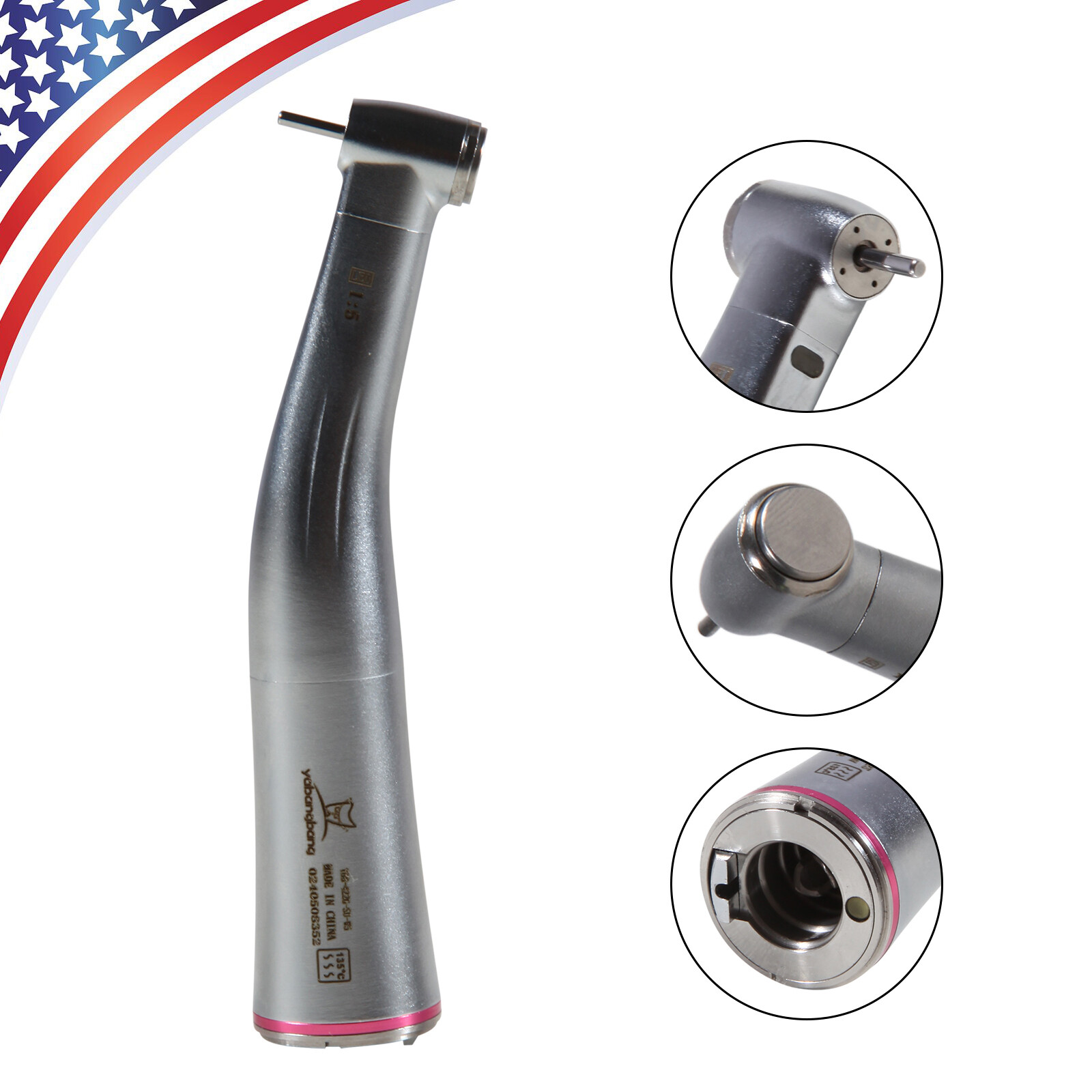 Dental LED 1:5 Increasing Contra Angle Handpiece fit NSK Ti-MAX X95L /KAV DL