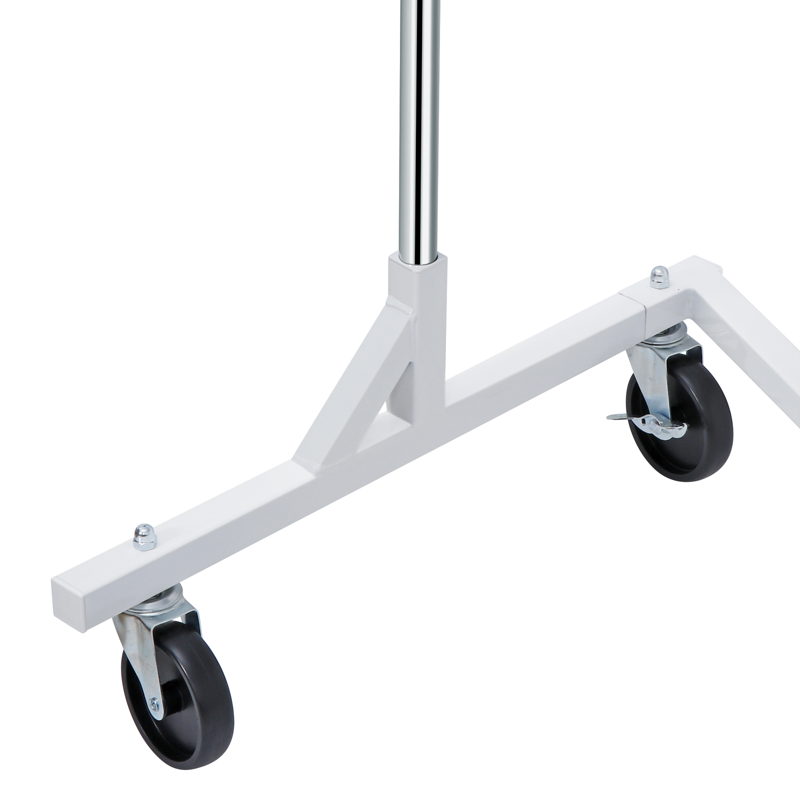 2PCS Heavy Duty Metal Clothes Garment Rack Collapsible Clothing Stand with Wheel