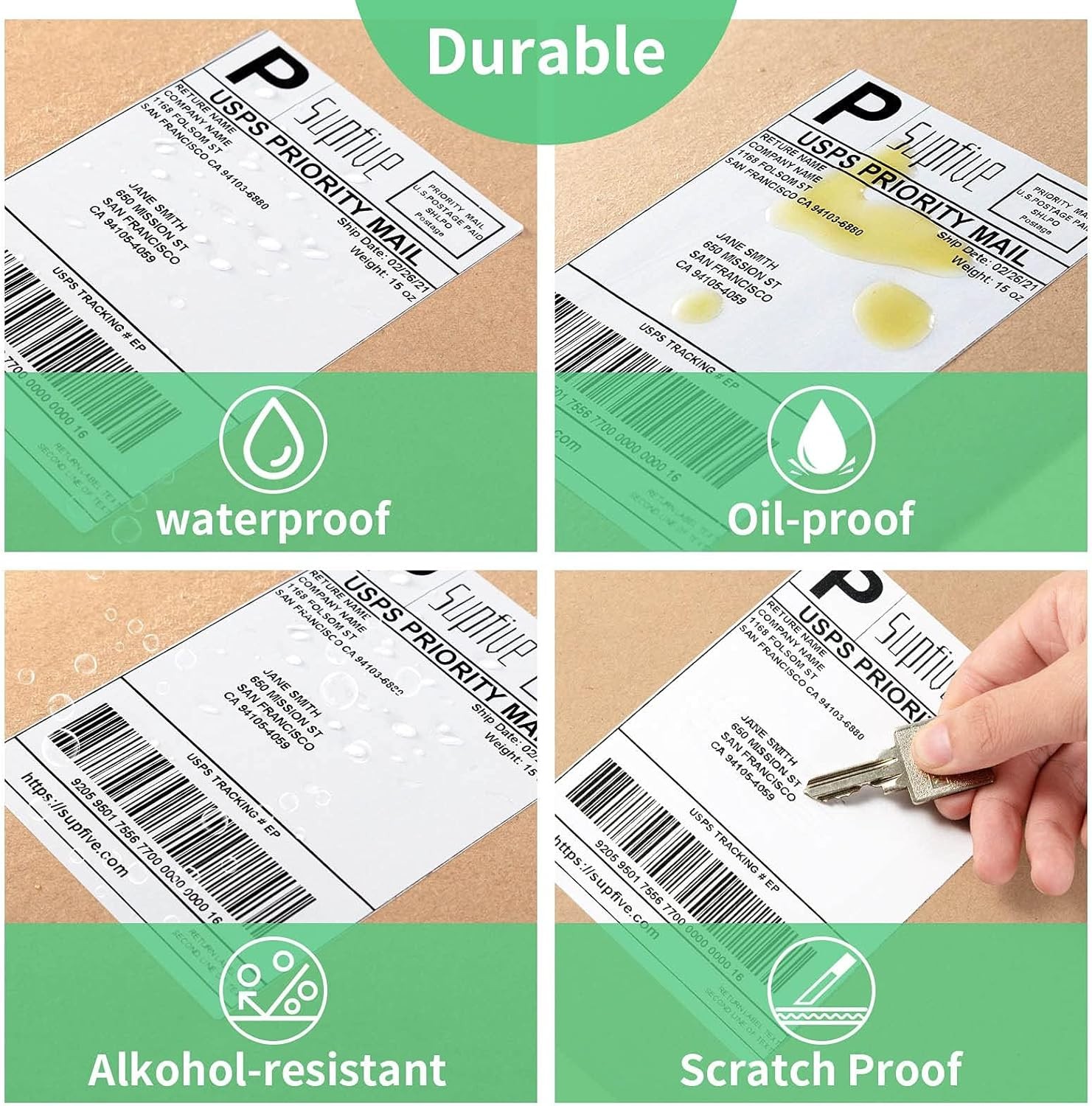 500/Stack 4×6 Fanfold Direct Thermal Shipping Labels Perforated Mailing Labels