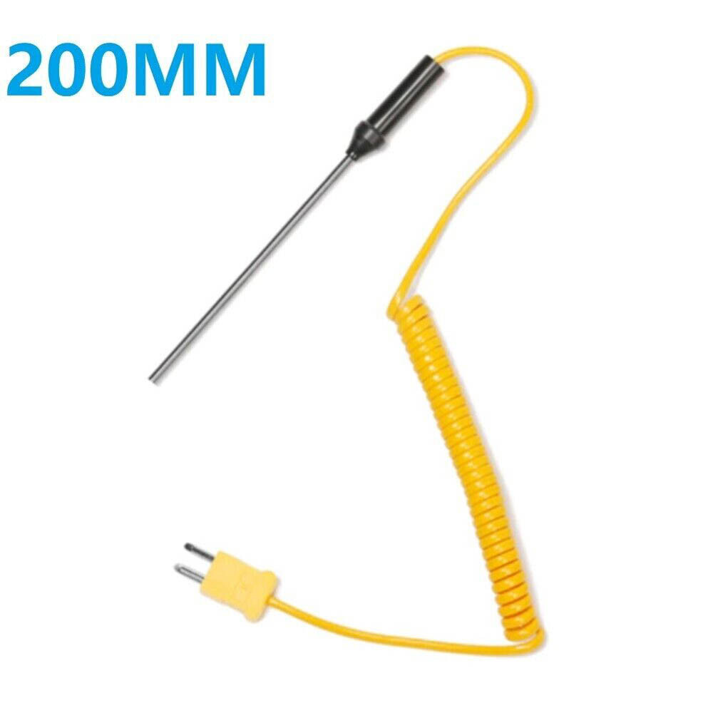 2/4pcs K-Type Thermocouple Probe Digital Thermometer Steel Sensor Spiral Cable