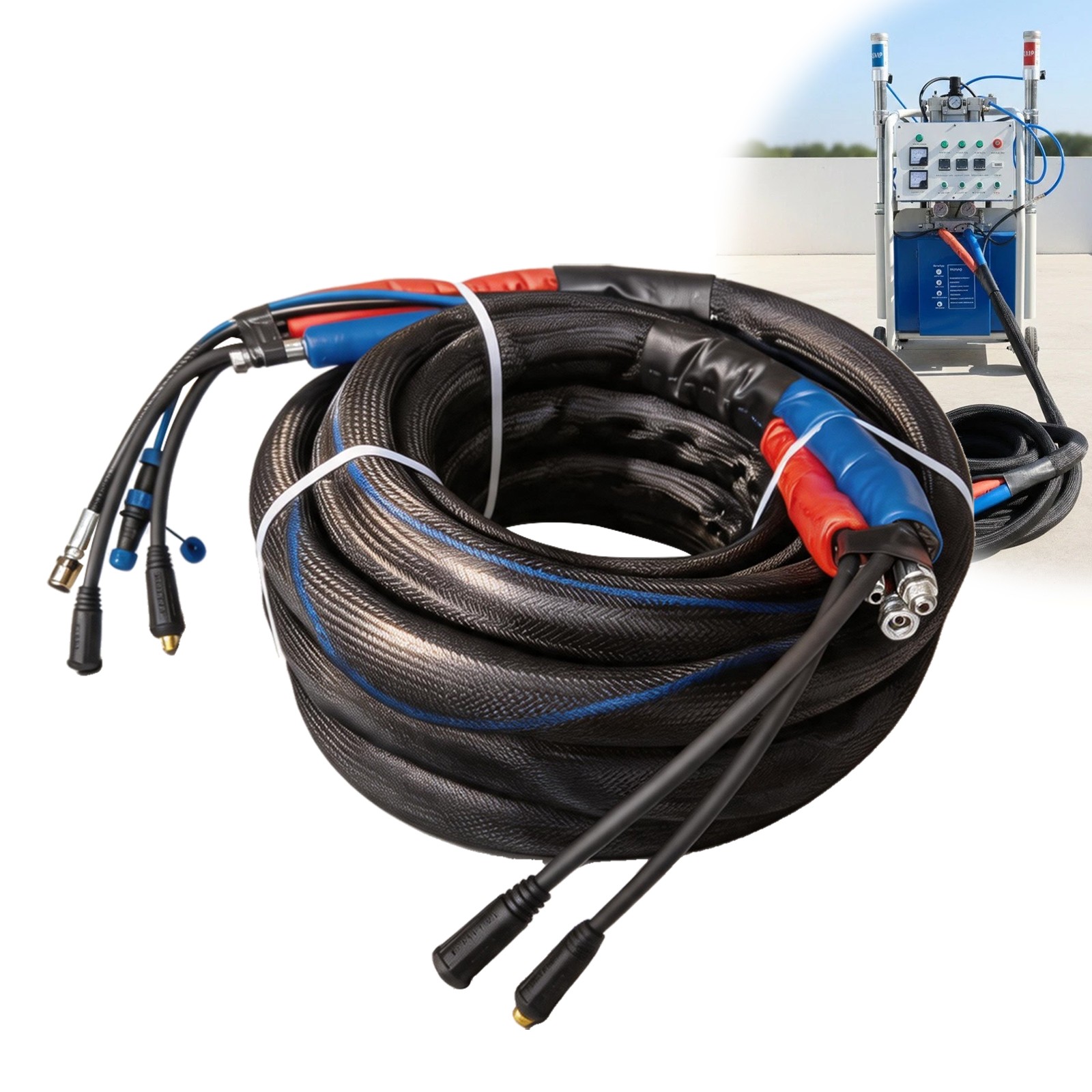 15M Heavy-Duty Heated Hose for Spray Foam Polyurea Applications