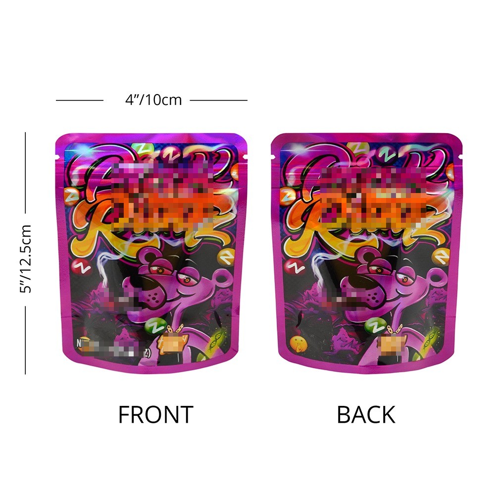 3.5g Smell Proof Resealable Mylar Bags Zip Seal Food Storage Mixed Bags 100pcs