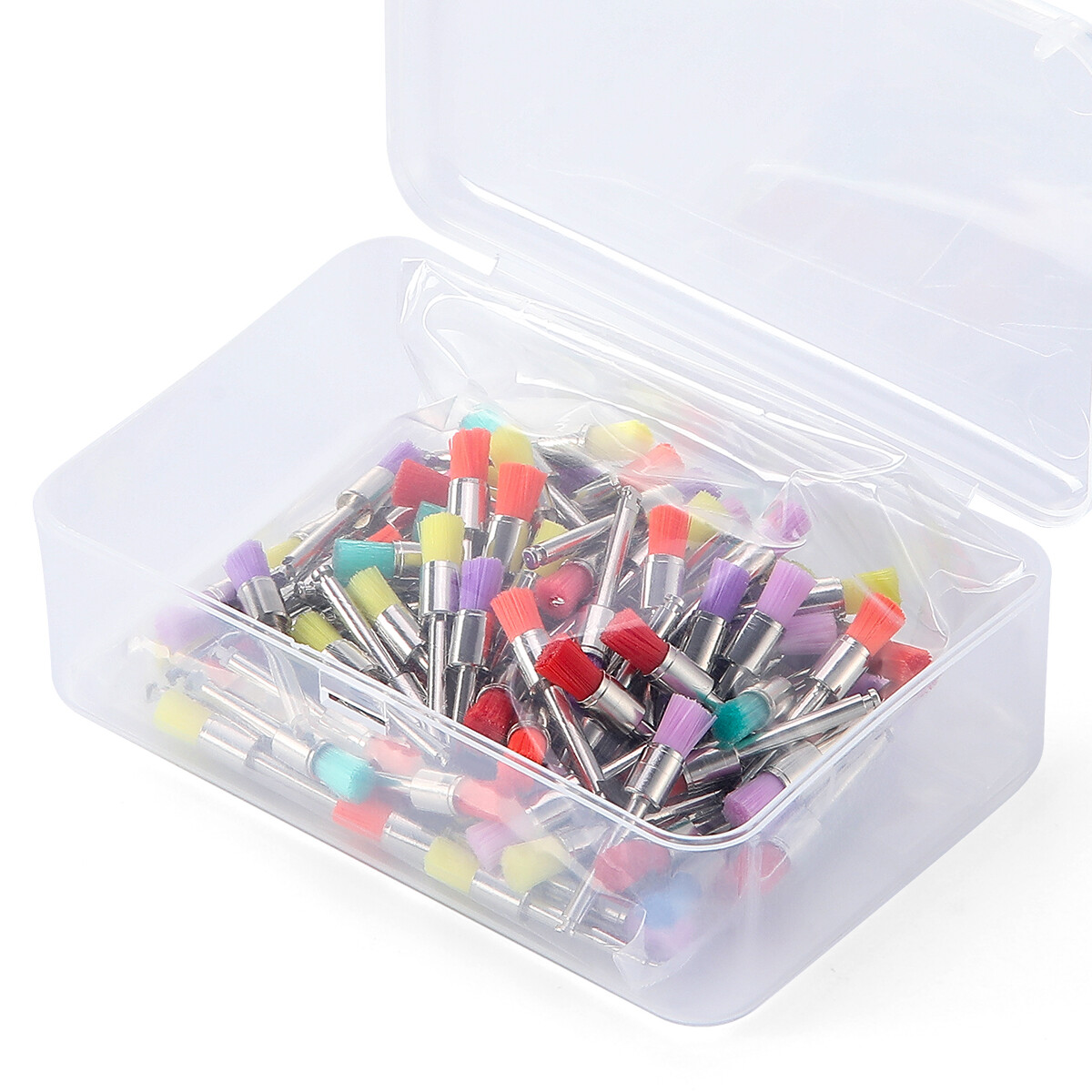 100Pcs Dental Polishing Polisher Prophy Brush Bowl Flat Type Colorful Nylon