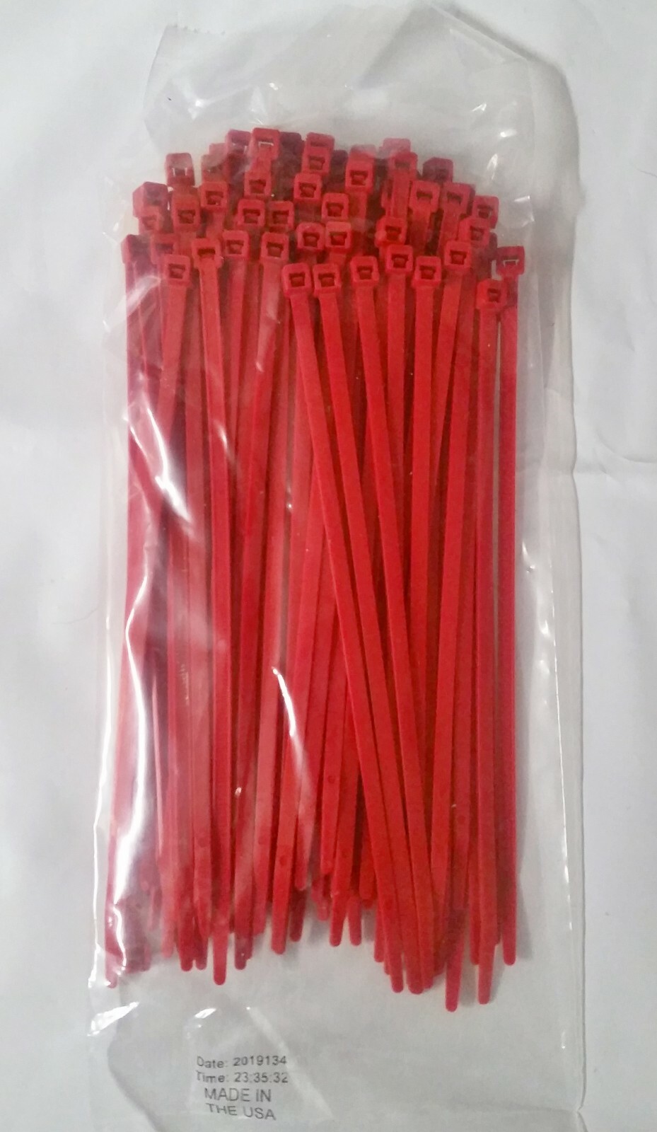 7″ Red Plenum Rated Air Handling Nylon Cable Zip Ties 50LB. USA MADE, 100pk
