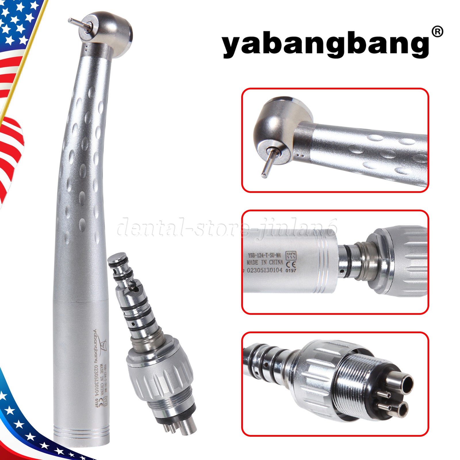 YABANGBANG Dental High Speed Handpiece with 4Hole Swivel Coupler For KaV GD4