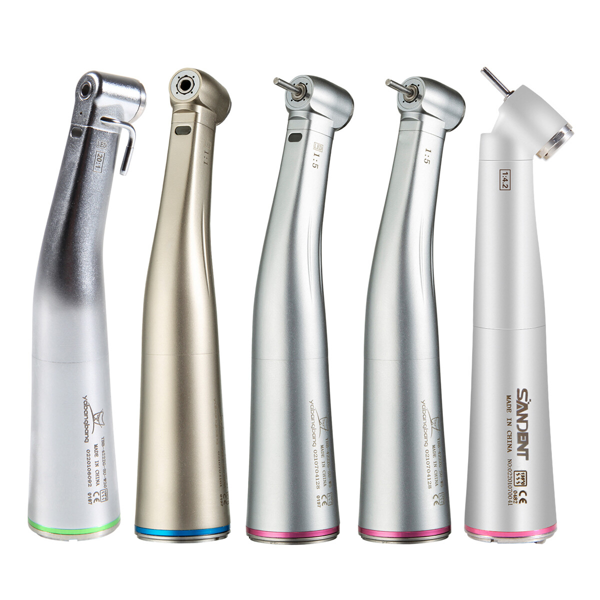 Dental 1:1/1:4.2/1:5/20:1 Fiber Optic LED Contra Angle Handpiece Fit NSK Motor