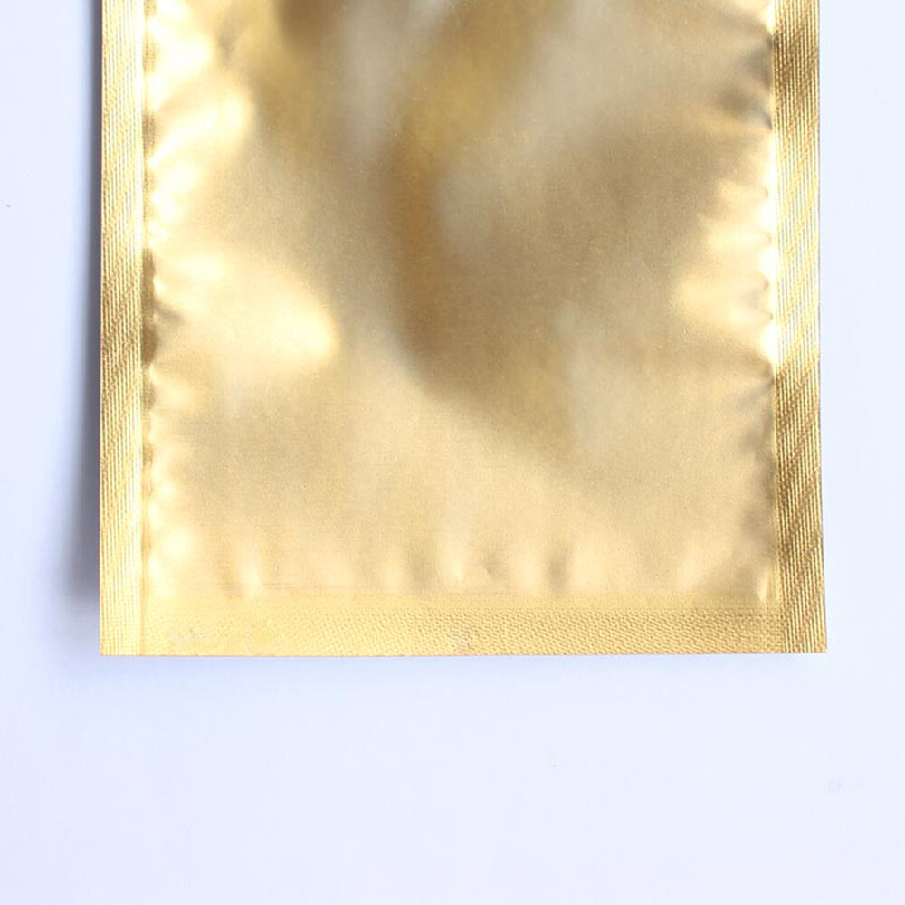 100 Matte Translucent & Gold Silver Mylar Flat Storage Bags with Round Hang Hole