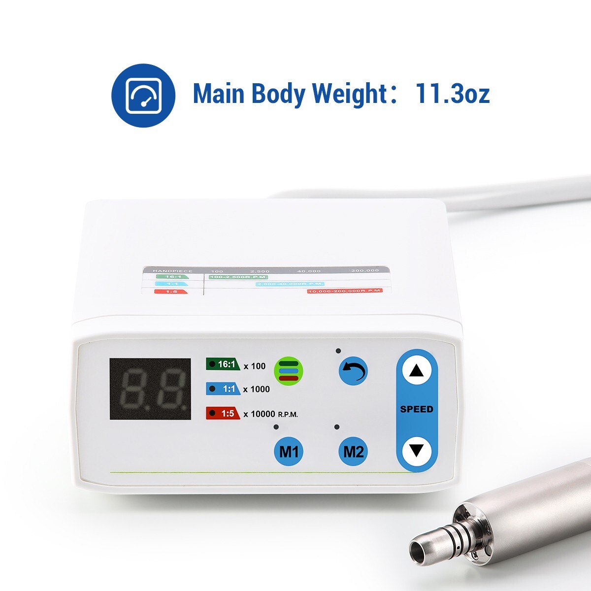 AZDENT Dental Brushless Electric LED Micro Motor Internal Spray 3.4Ncm E-type US