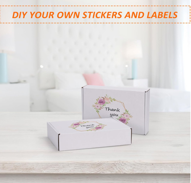 6x4x1 Shipping Boxes Set of 30, White Corrugated Cardboard Mailer Box for Packin