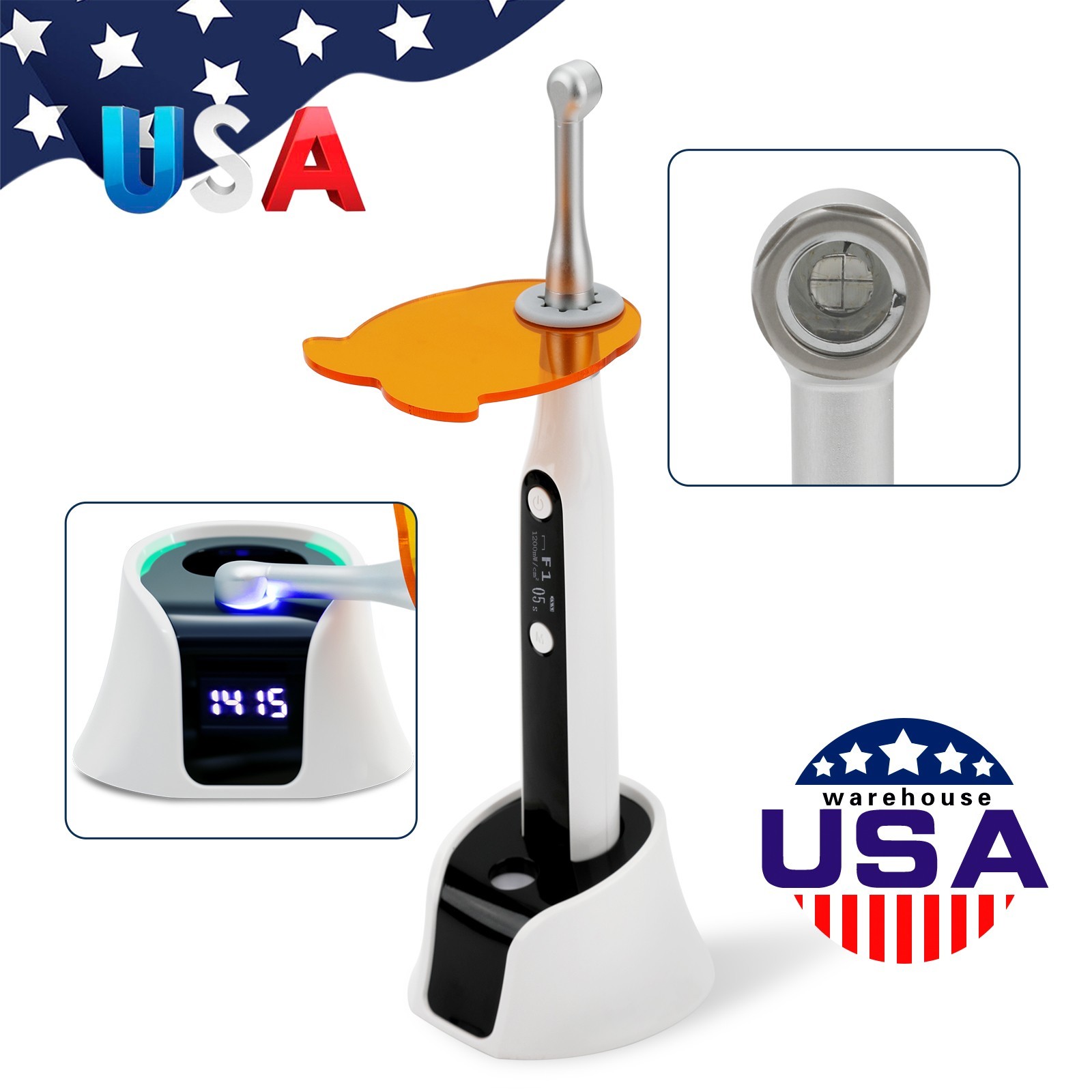 Dental 1:1 Contra Angle LED Fiber Optic Handpiece NSK Style USA