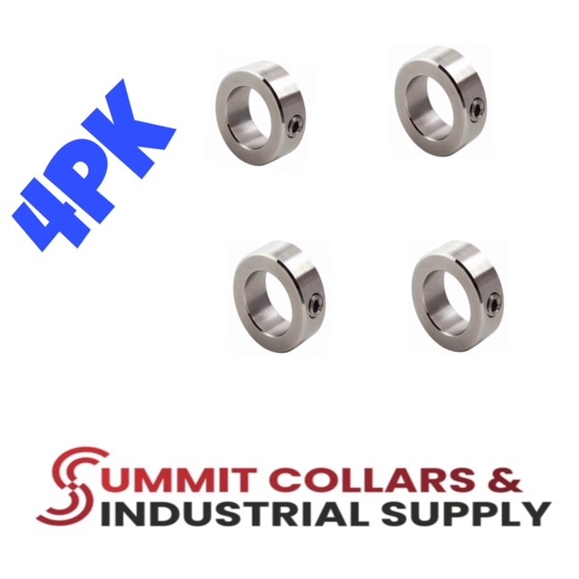 (4) 1/4″ SHAFT SOLID STAINLESS STEEL SET SCREW COLLAR STOP CSS-25