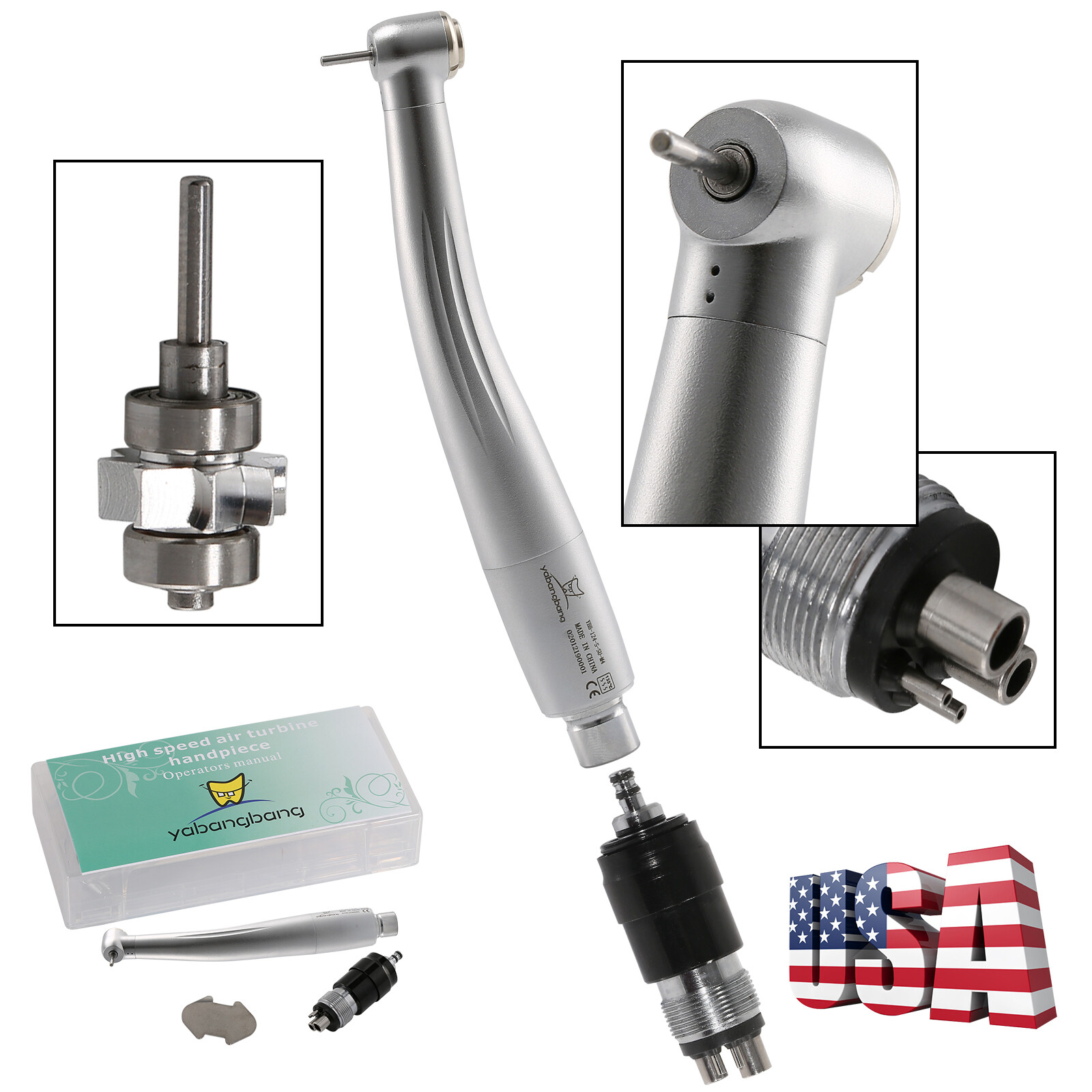 10*NSK Style Dental High Speed Turbine Handpiece Standard & 4Hole Coupler YBNK4