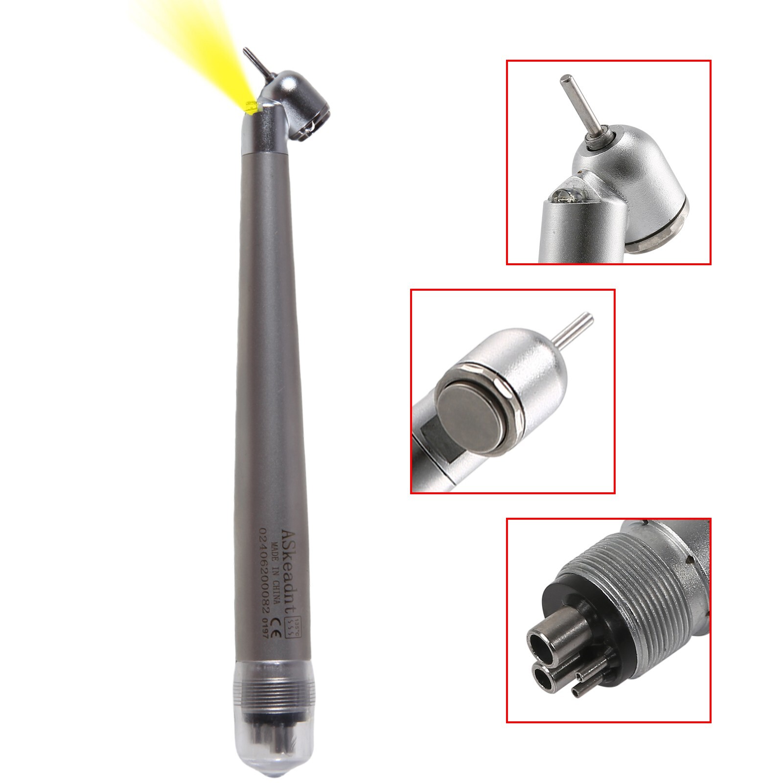 NSK Style Dental LED 45° Degree Surgical High Speed Handpiece Push Button 4 Hole