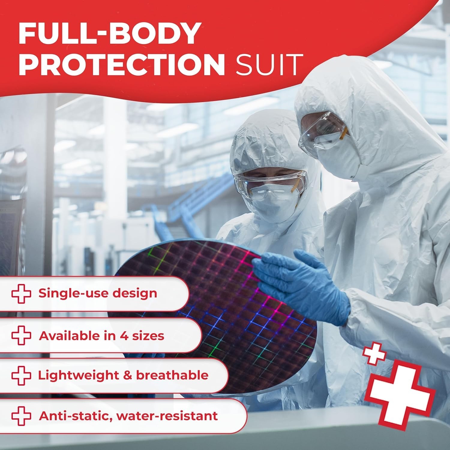 Disposable Microporous Coated Coverall Suit with Elastic Wrists, Elastic Ankl…