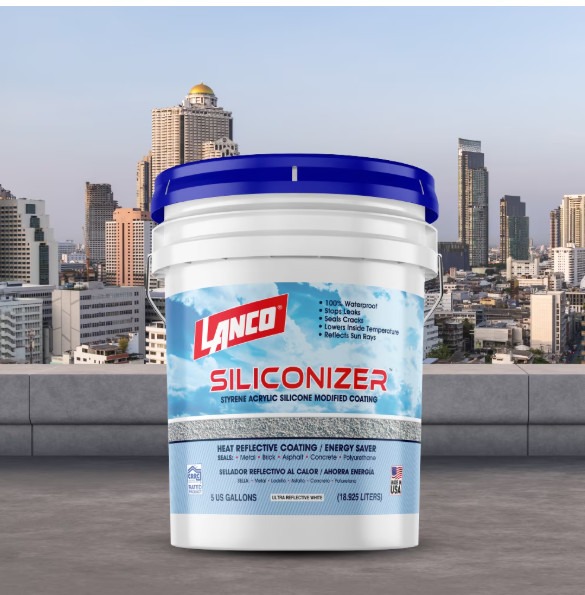 Siliconizer Acrylic Elastomeric White Reflective Roof Sealer, 5 gal Weatherproof