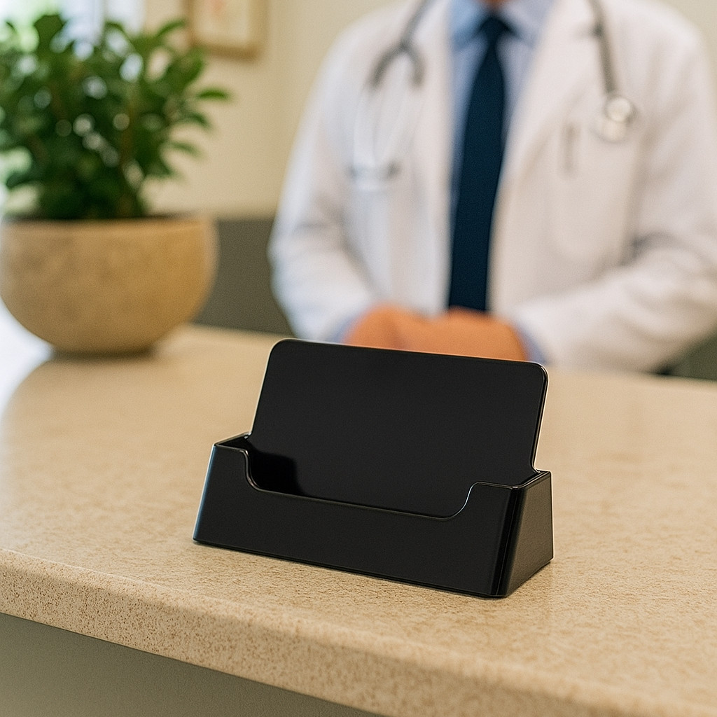 10 Black Acrylic Business Card Holders