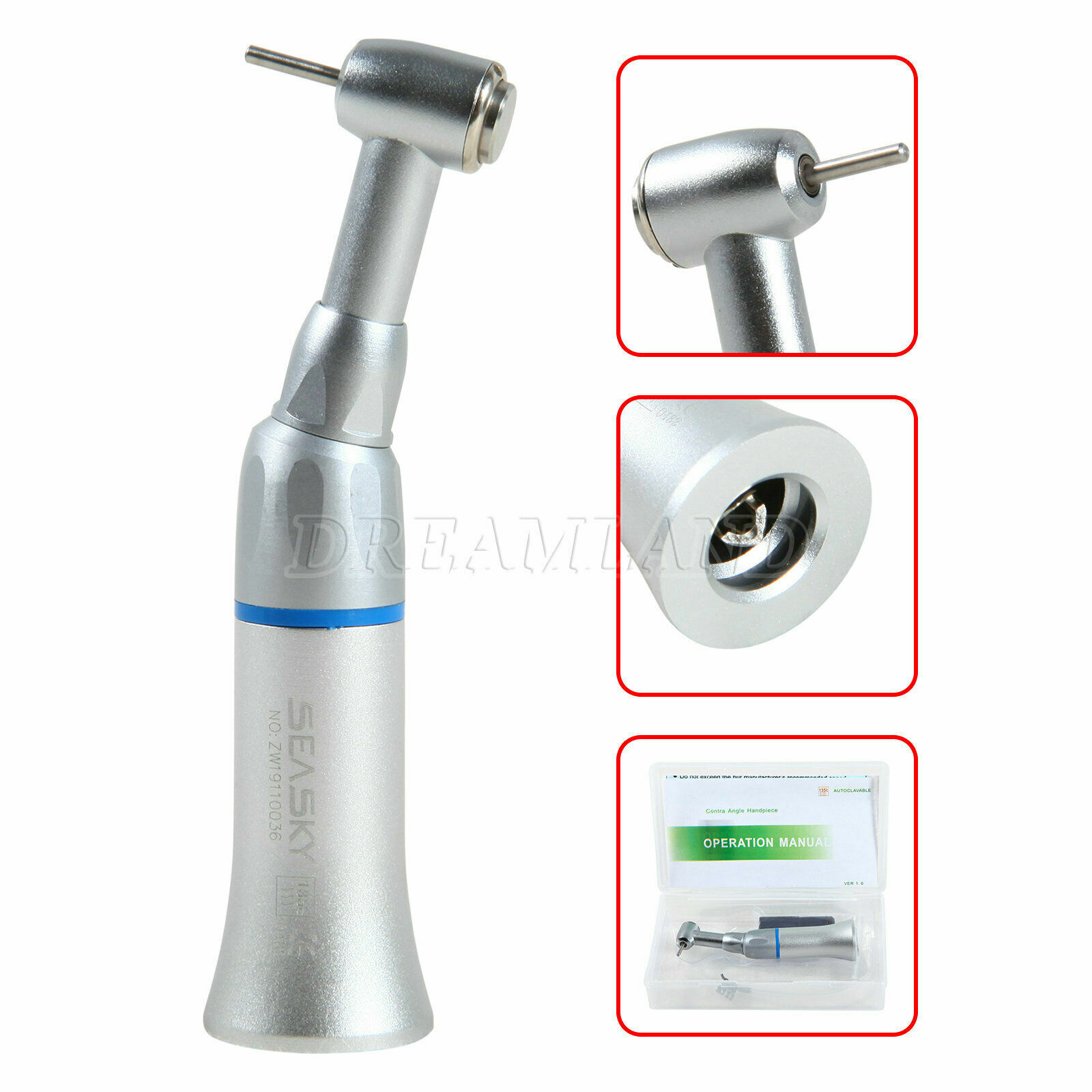 For NSK Dental Low Speed Contra Angle Handpiece Push Button Fit FG 1.6mm Burs