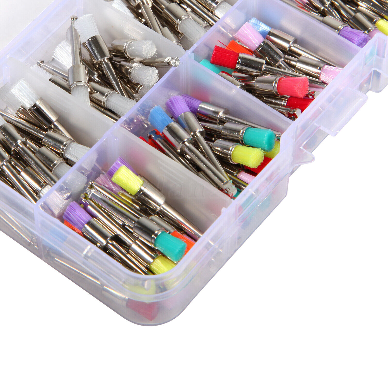 200 PCS Mixed Color Nylon Latch Flat Polishing Polisher Prophy Bowl Dental Brush