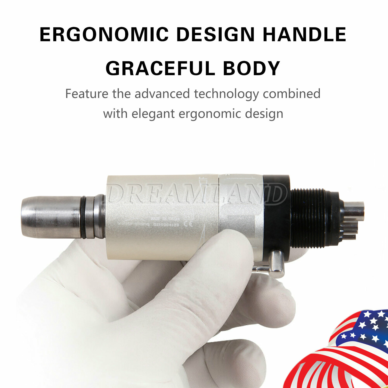 USA Dental Slow Low Speed Handpiece Air Motor 1:1 Direct Drive 4 Hole