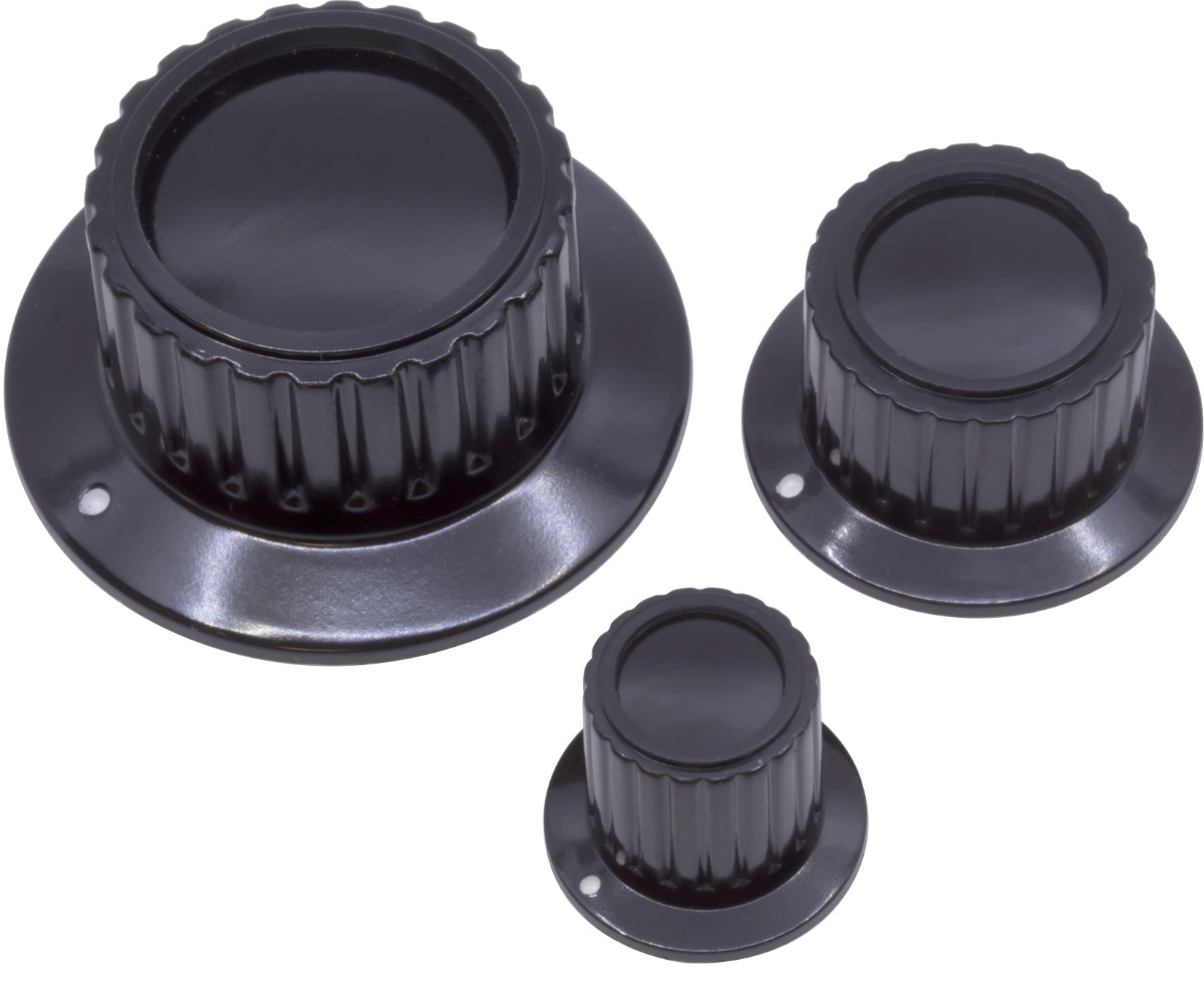 CED P-K415-19 BLACK ORANGE AMP SYTLE KNOB 19mm 1/4″SHAFT VINTAGE RADIO 1PC
