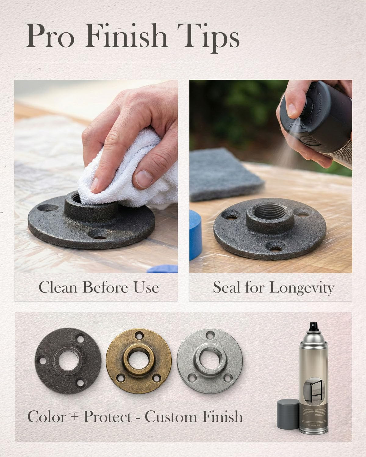 20 Pack 1/2 Inches Malleable Cast Iron Pipe Flange, Industrial Pipe Flanges for