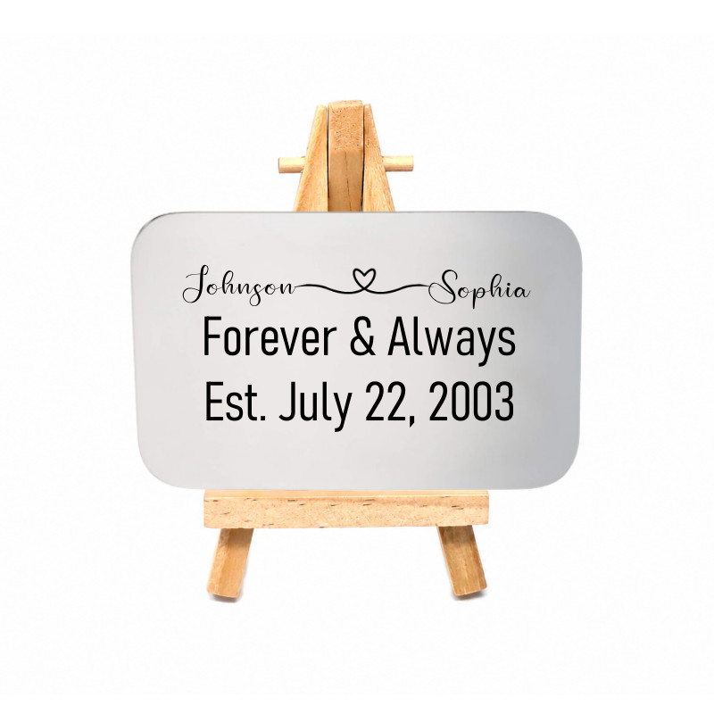 Personalized Engraved Couple’s Name Plate Accessory, Romantic Keepsake Gift Idea
