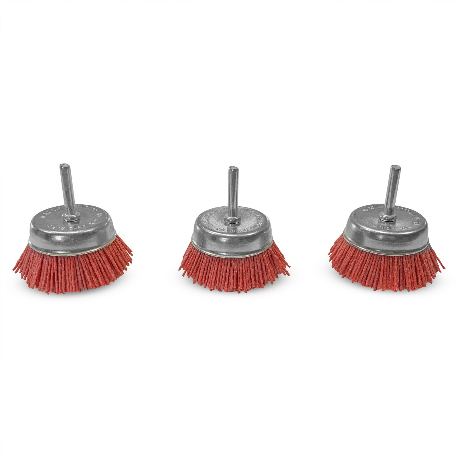 2″ Nylon End Cup Brush 1/4″ Shank Coarse 3 Pack Red Drill Brush Wire Abrasive