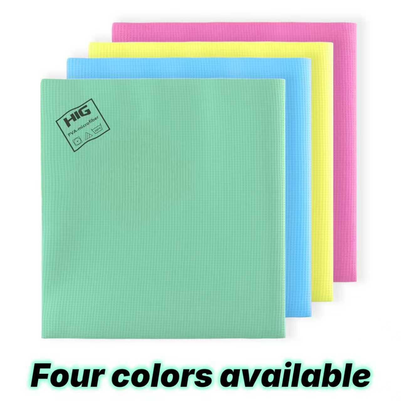 PVA Microfiber Cleaning Towels,Streak Free Shine,Ultra Absorbent, 5 Pack (green)