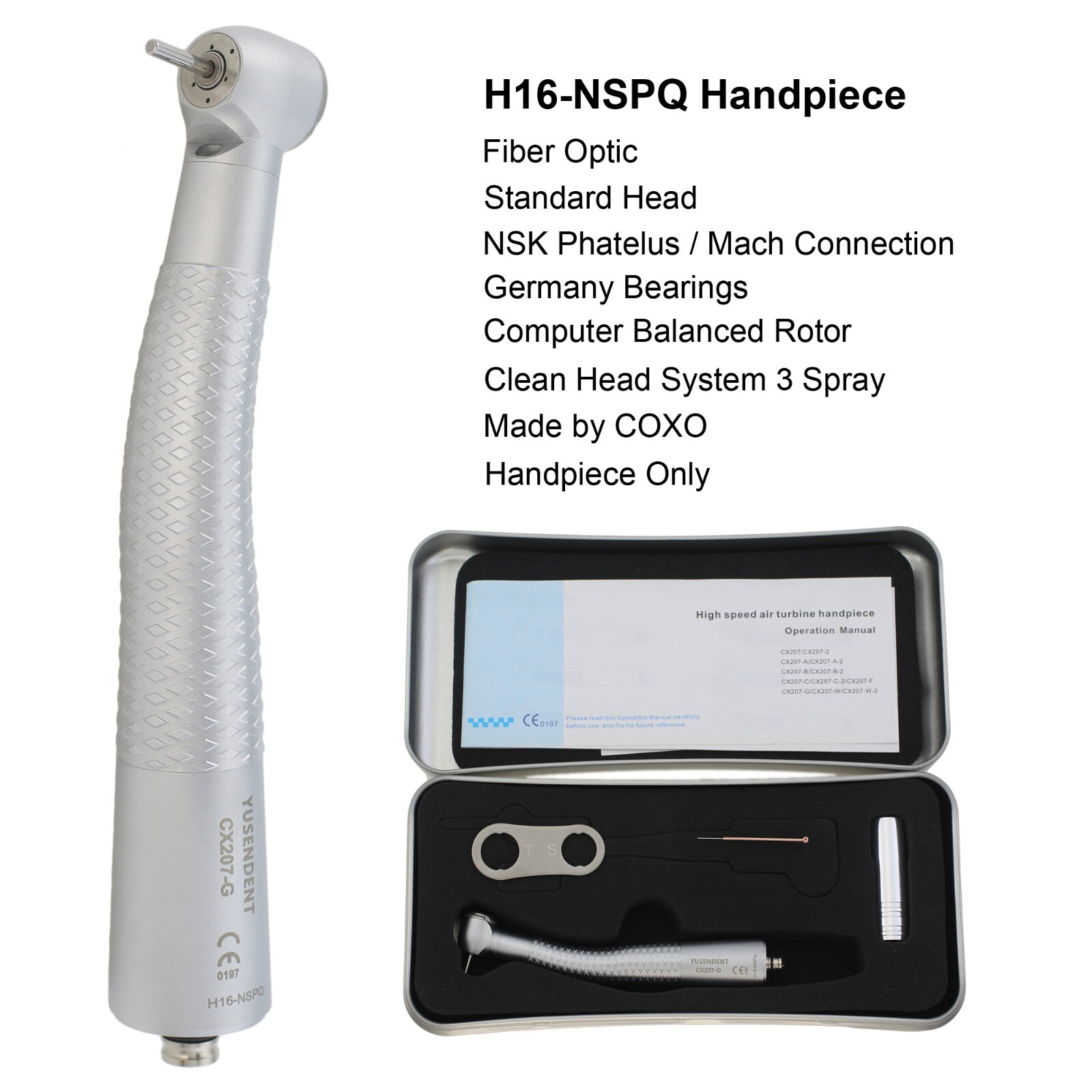 COXO Dental Fiber Optic High Speed Handpiece For KaVo MULTIflex NSK W/H Coupler