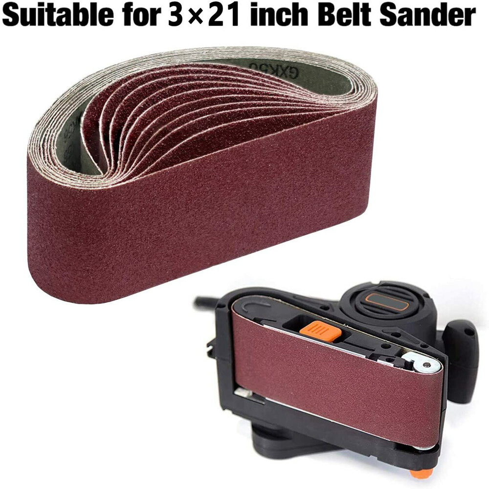 20PCS Sanding Belt 40 60 80 120 150 240 400 Grit Belts Sander Sandpaper 3×21 In