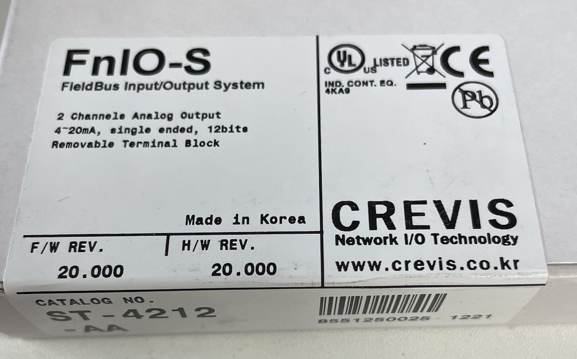 Crevis ST-3214-AA Analog Input Module 4-20mA NIB F/W 20.0 H/W 20.0 (A)