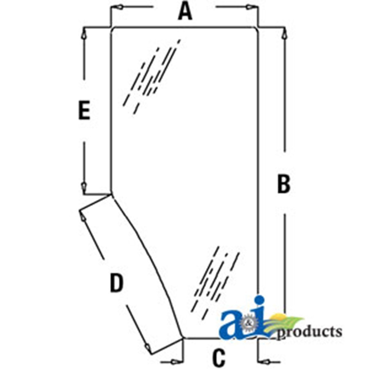 L169103 RH Door Glass For John Deere Tractor 6110 6120 6200 6210 6215 6220 6320+