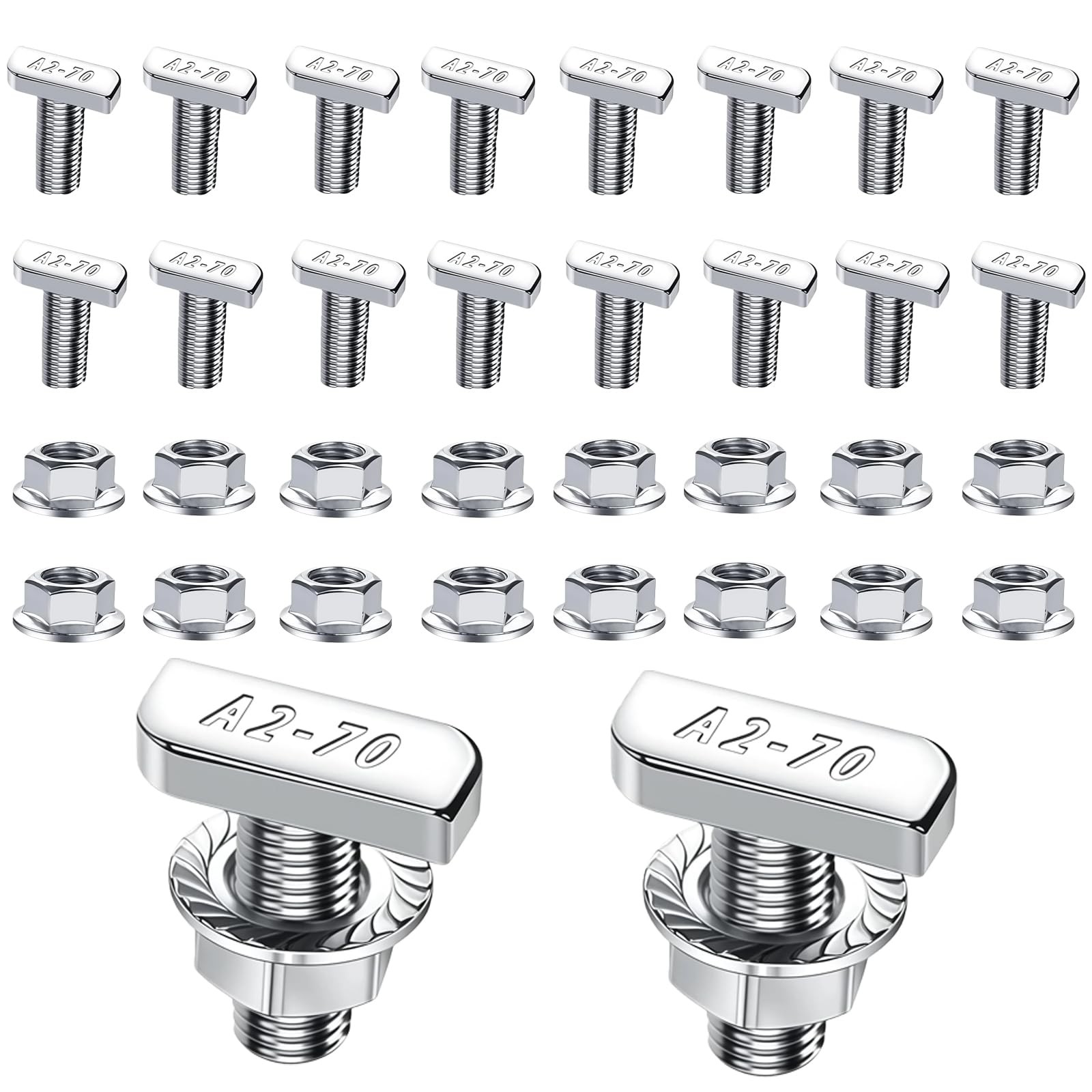 20 PCS T Slot Bolts, M8x20mm T-Slot Bolts 304 Stainless Steel A2-70 with Hexa…