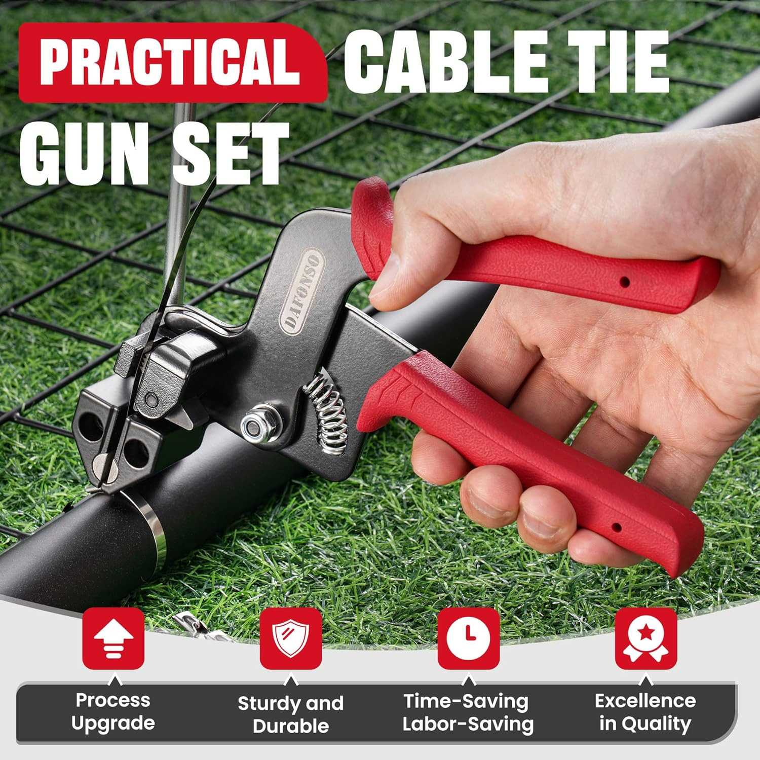 Cable Tie Tool Gun Kit Stainless Steel Zip Tie Cutter + 150 pcs Metal Zip Ties✅