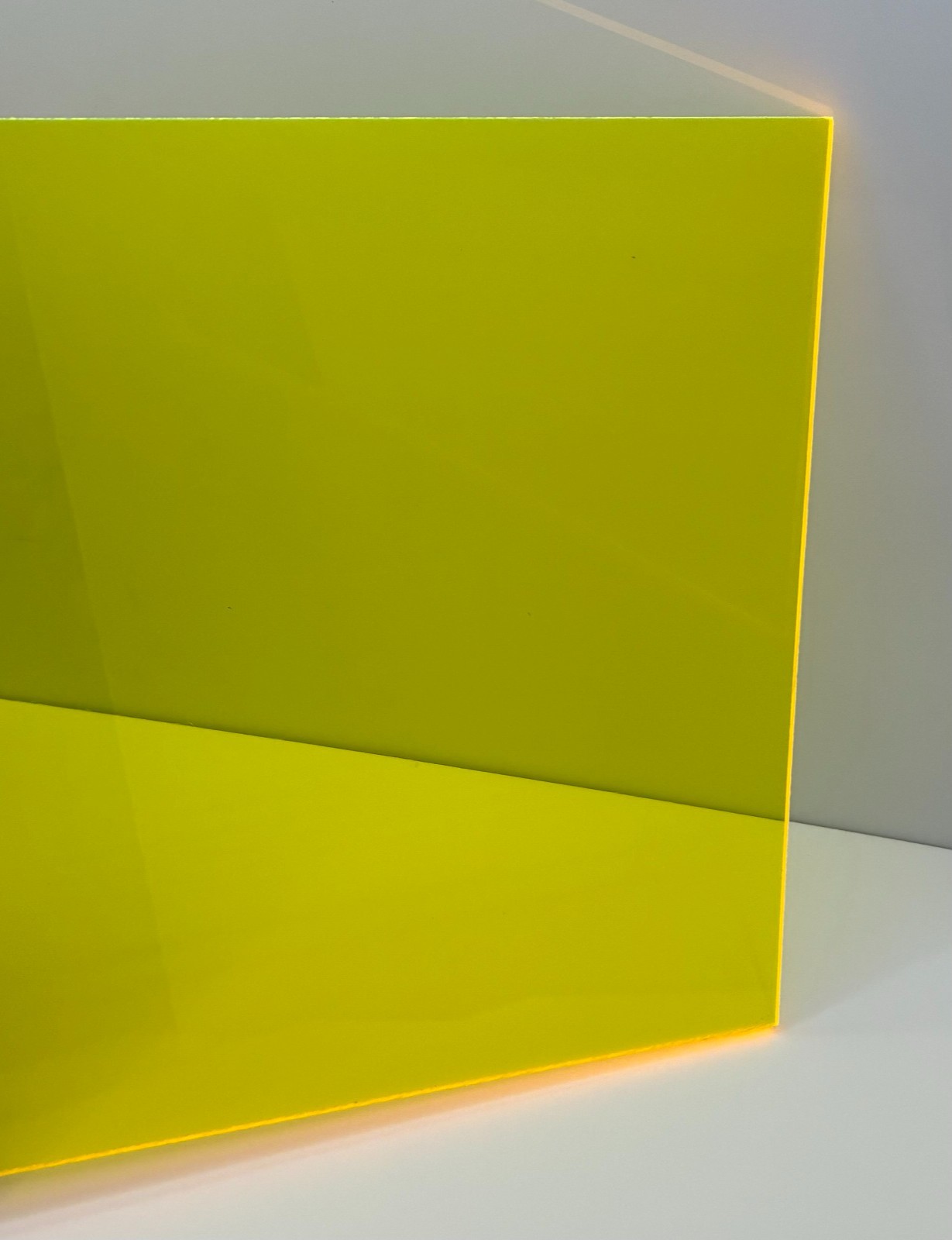 YELLOW FLUORESCENT ACRYLIC PLEXIGLASS 1/8″ X 8″ X 12″ PLASTIC SHEET