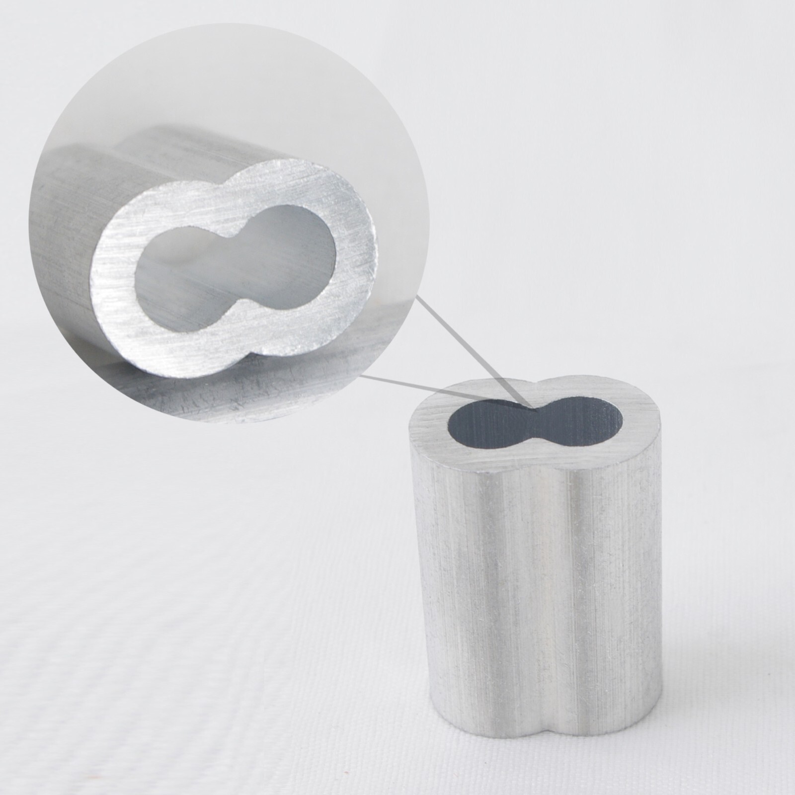HIGOOD Aluminum Crimping Loop Sleeves Rope for 3/32”,Aluminum Alloy, PK 100