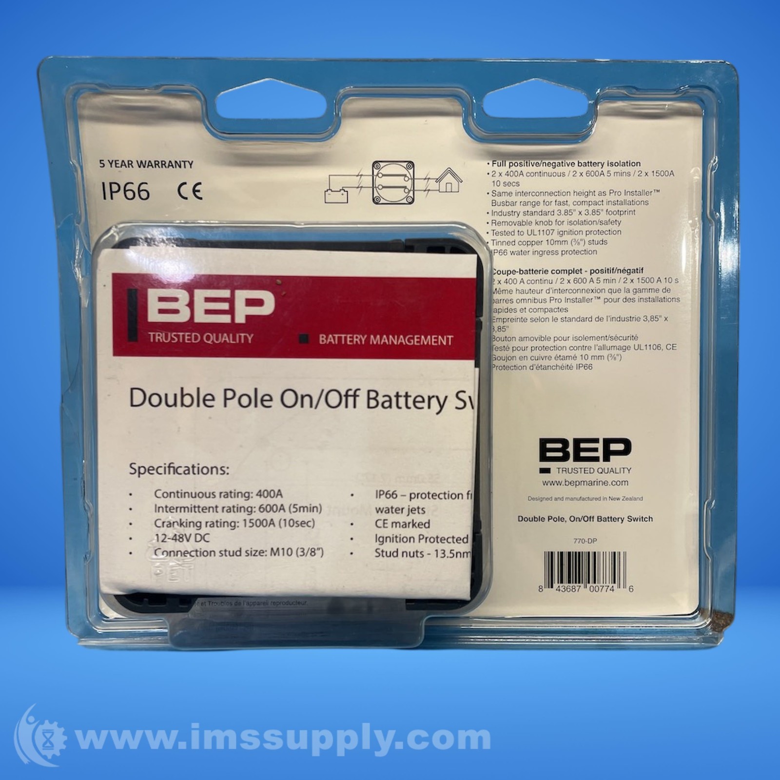 BEP 770-DP Double Pole Battery Switch FNFP