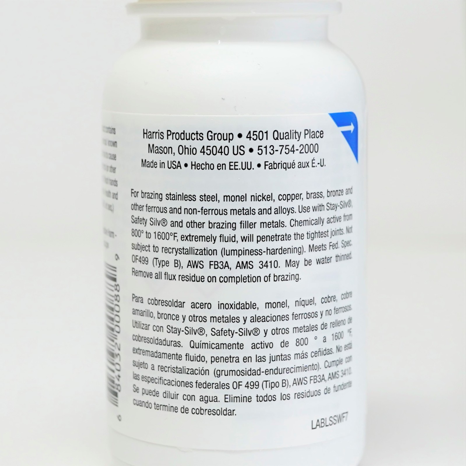 SSWF7 Harris Stay-Silv Silver Soldering Flux White Paste for Hi Temperature