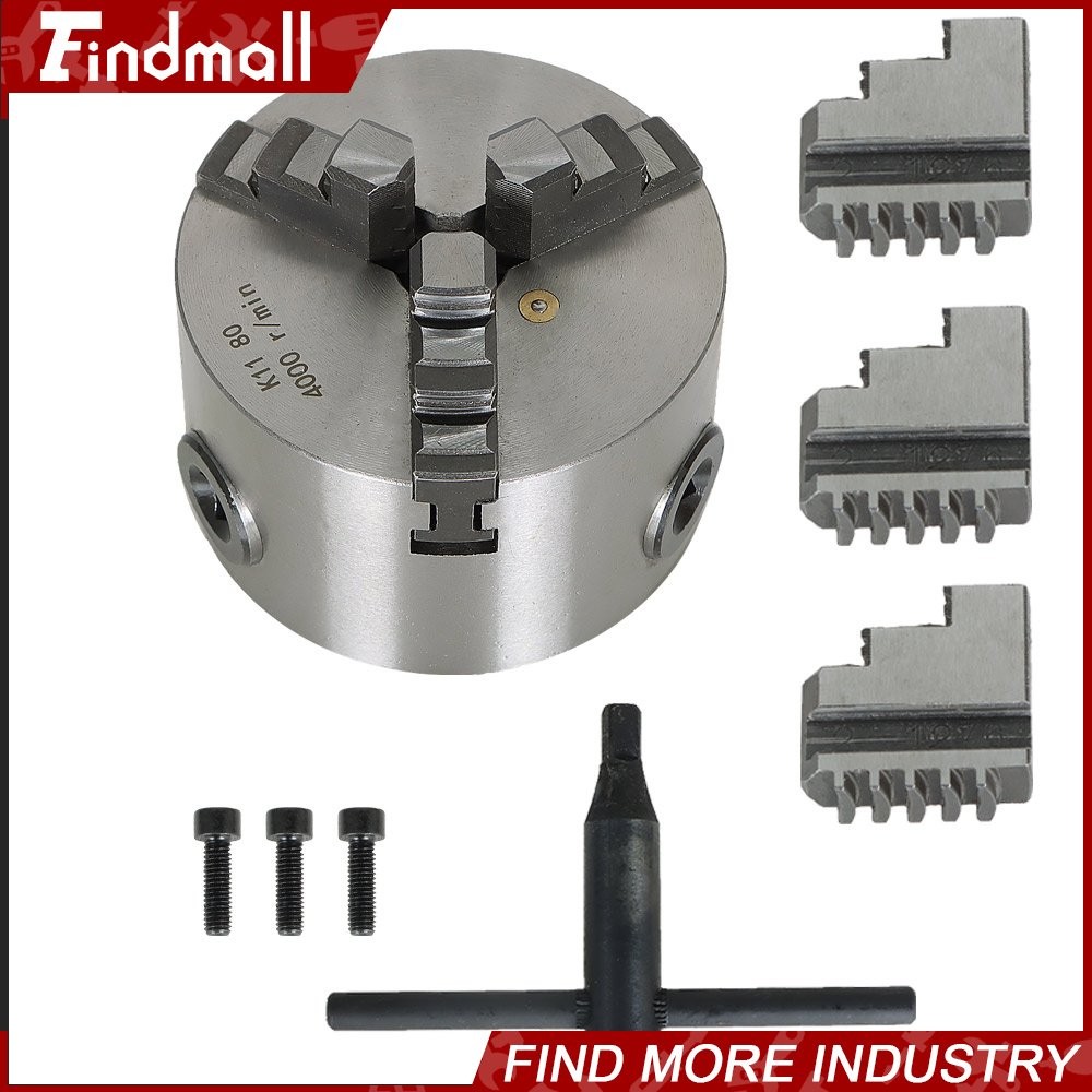 K11 80 Self-centering Lathe Drilling Part 80mm 3 Jaw Lathe Chuck Manual Chuck 3″