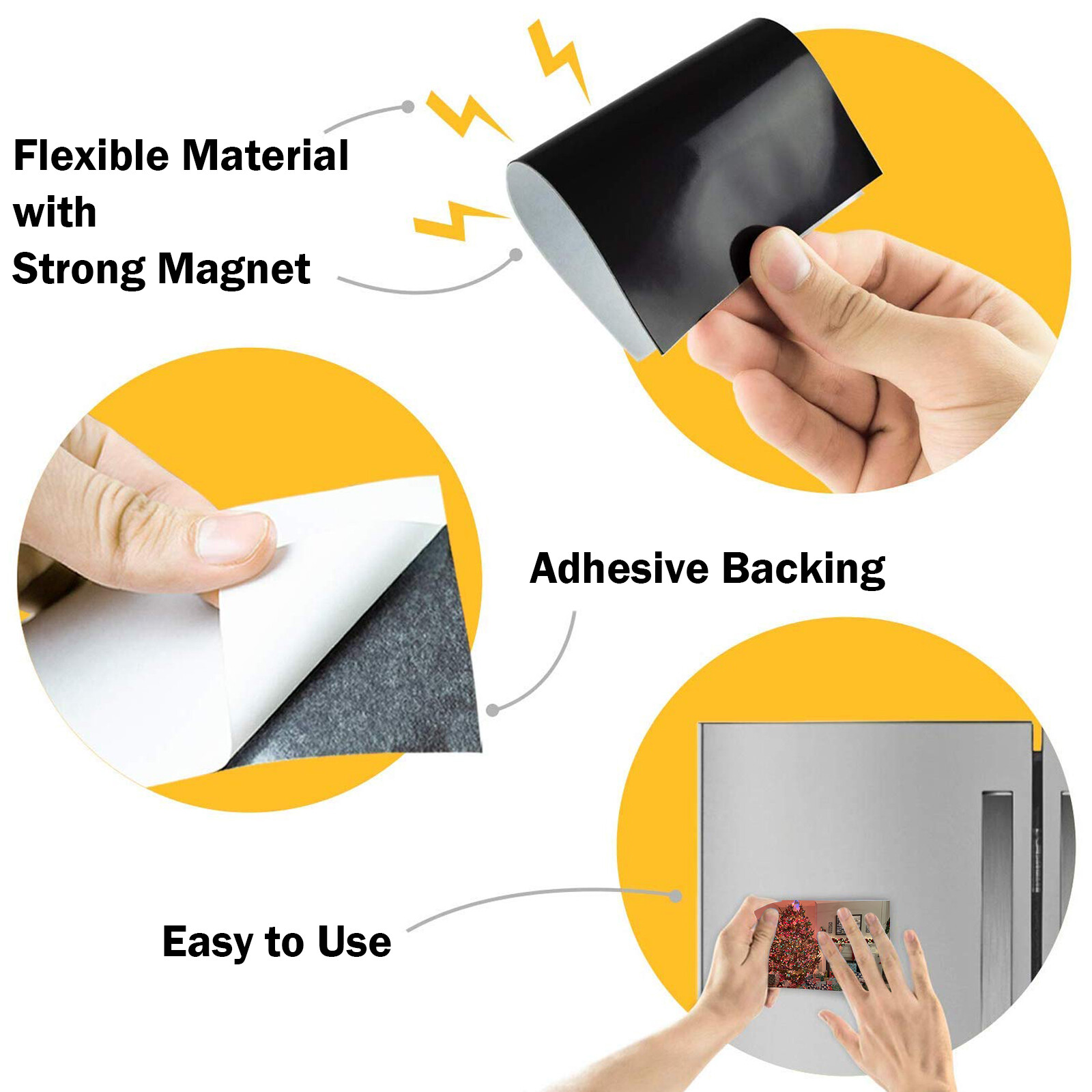 Stone City Self Adhesive Magnet Sheets 4X6 15Pcs Strong Flexible for Photo Strip