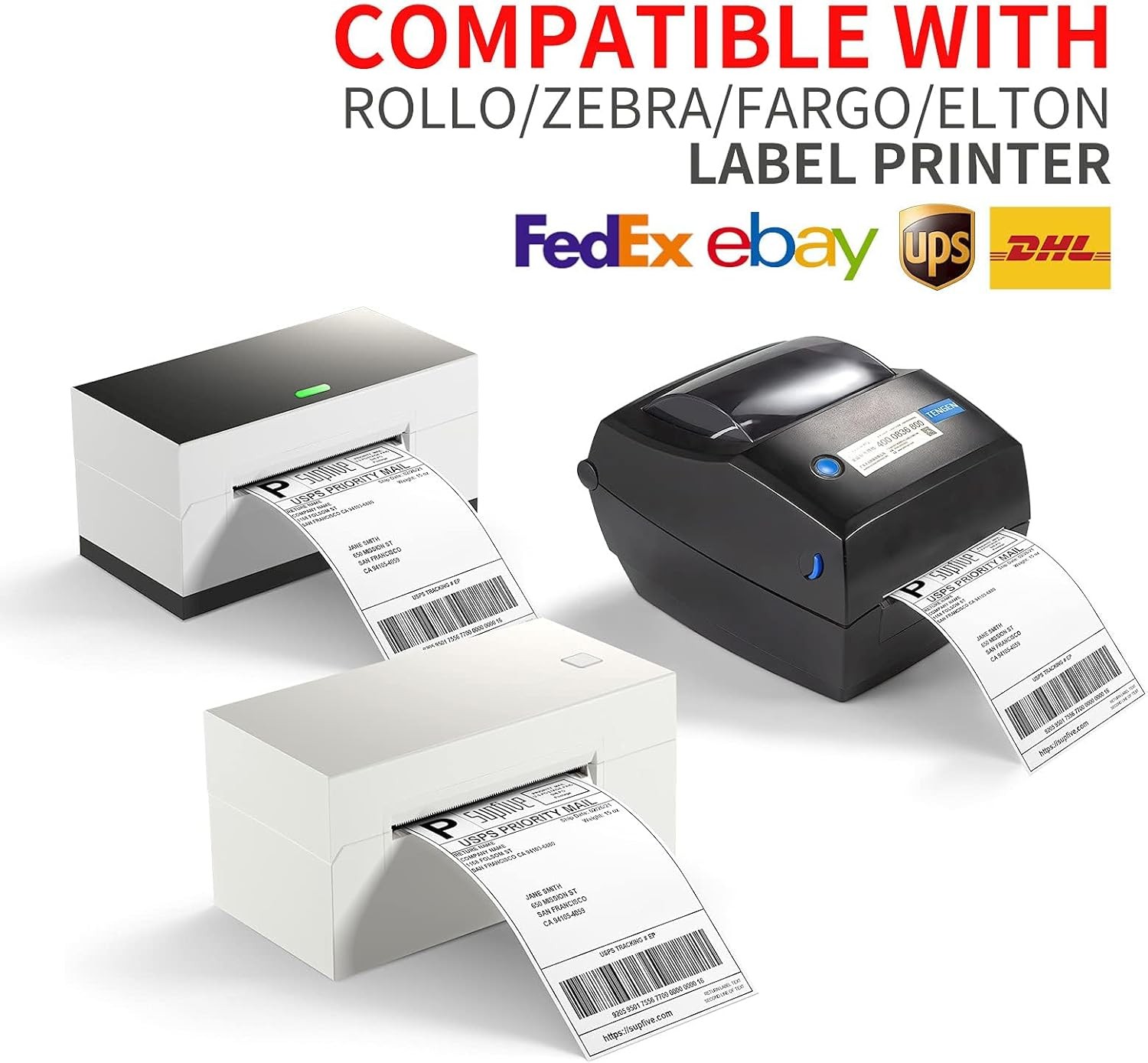500/Stack 4×6 Fanfold Direct Thermal Shipping Labels Perforated Mailing Labels