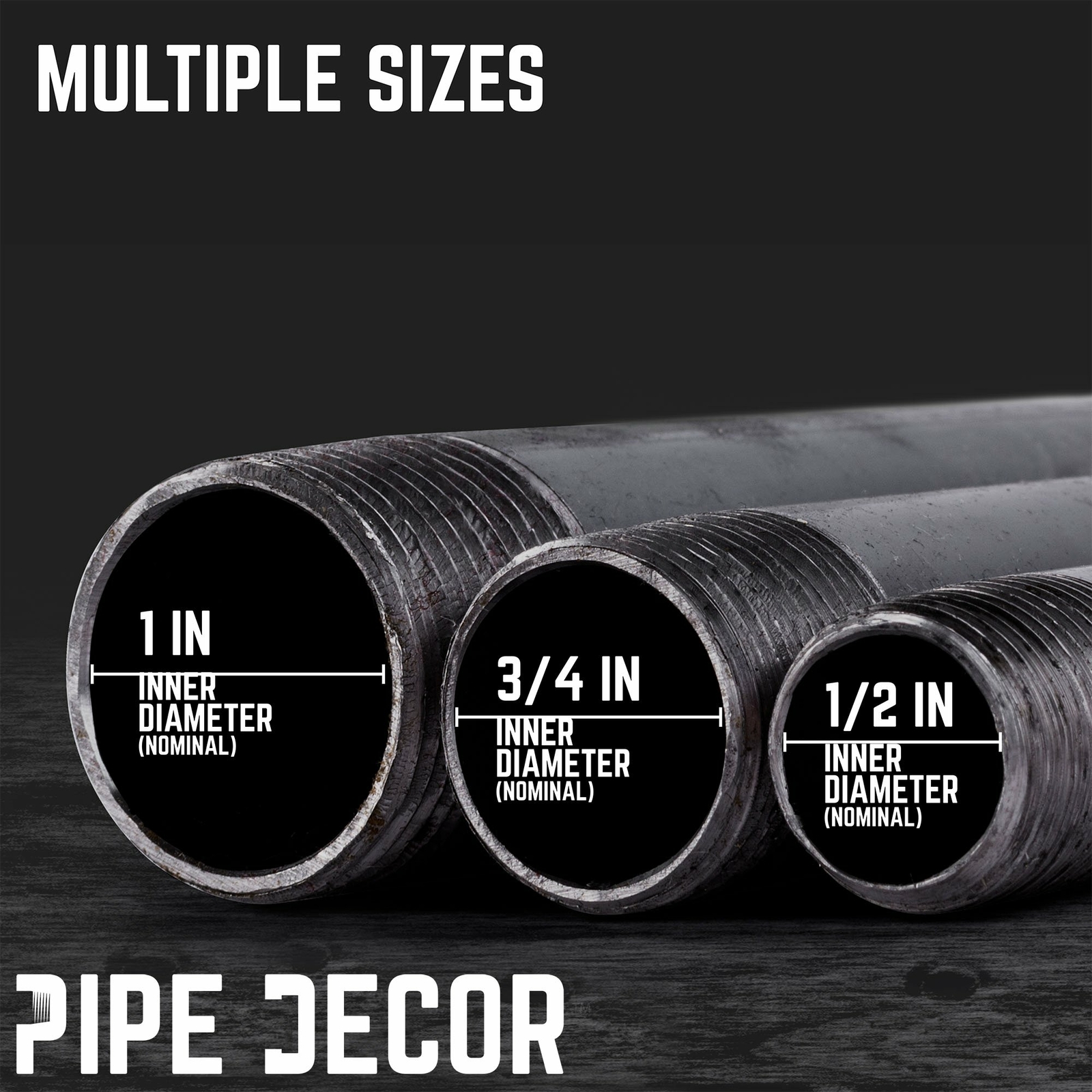 3/4 in. X 36 in. Black Pipe 4 Pack