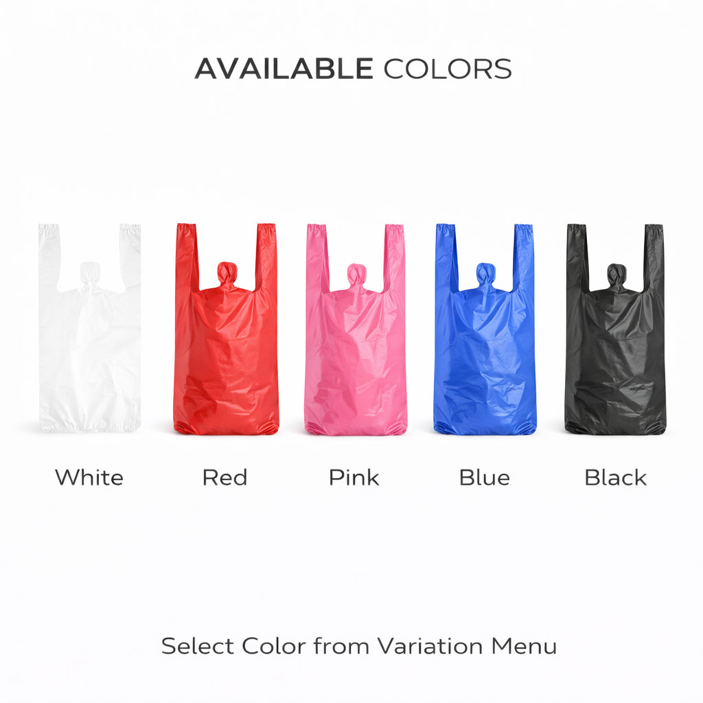 Any Color Bags 1/10 Small 8 x 4 x 15 T-Shirt Plastic Grocery Shopping Bags