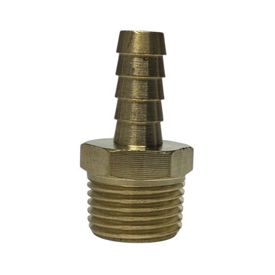 1/2” NPT Male to 3/8” Brass Hose Barb Adapter Oil Fuel Water Fitting