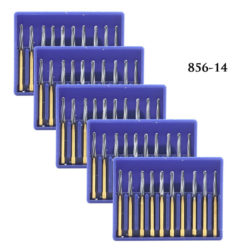 10-100PCS Dental Super Crown & Bridge Carbide Burs FG 856-014, FG Shank BOMAOER